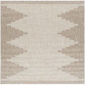 Livabliss Eagean Cream Light Beige Light Brown Machine Woven Rug - 79x79