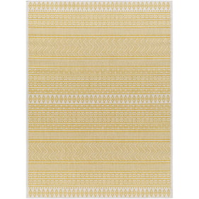 Livabliss Eagean Ivory Mustard Machine Rectangle Woven Rug - 144x106