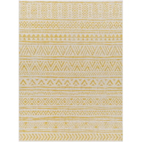 Livabliss Eagean Ivory Mustard Machine Woven Runner Rug - 144x32