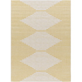 Livabliss Eagean Rectangle Ivory Mustard Machine Woven Rug - 144x106