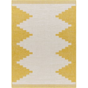 Livabliss Eagean Ivory Mustard Machine Woven Rug - 79x79