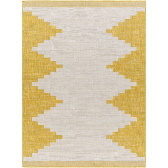 Livabliss Eagean Ivory Mustard Machine Woven Rug - 79x79 EAG2437-67SQ