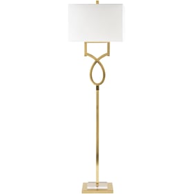 Livabliss Eicher Metallic Brass Clear White Accent Floor Lamp