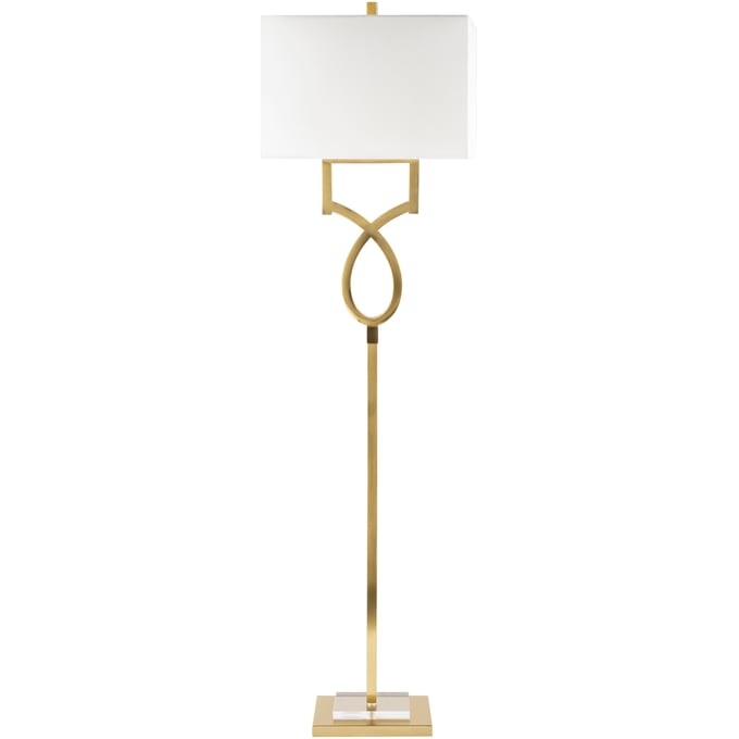 Livabliss Eicher Metallic Brass Clear White Accent Floor Lamp ECH-002