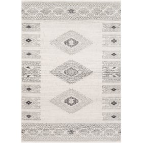 Livabliss Elaziz Light Gray White Black Machine Woven Rug - 91x63