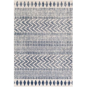 Livabliss Elaziz Dark Blue Light Gray White Machine Woven Rug - 91X63