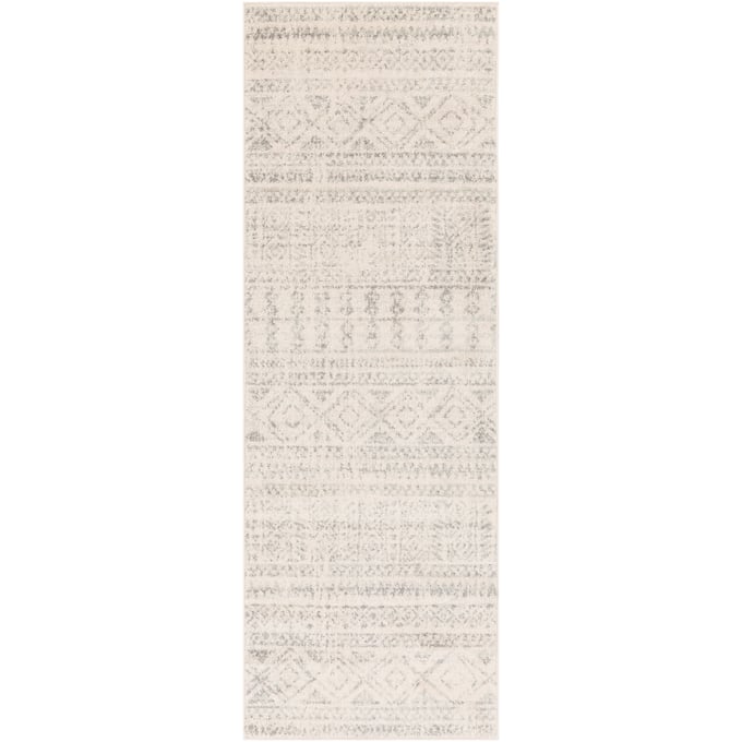 Livabliss Elaziz Gray White Machine Woven Rug - 91X31 ELZ2354-2776