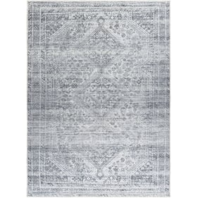 Livabliss Embrace Slate Pale Blue Ivory Gray Charcoal Machine Woven Rug - 1...