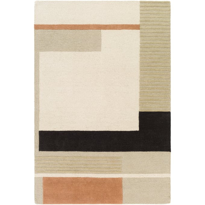 Livabliss Emma Light Beige Black Tan Handmade Rug - 108X72 EMM2303-69