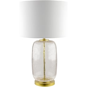 Livabliss Enid Clear Metallic Brass White Accent Table Lamp