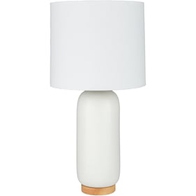 Livabliss Everly White Tan Accent Table Lamp