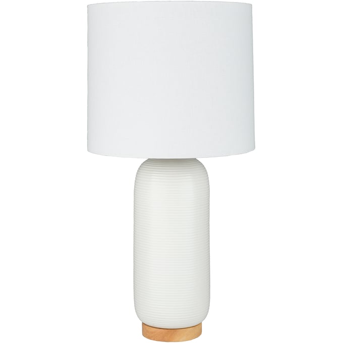 Livabliss Everly White Tan Accent Table Lamp ERL-001