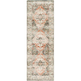 Livabliss Erin Cream Gray Wheat Sage Burnt Orange Machine Woven Rug - 91X31