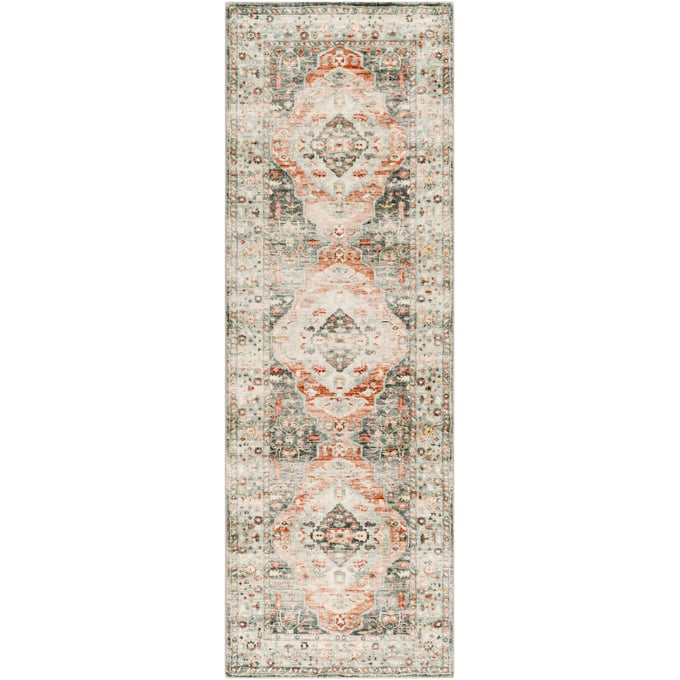 Livabliss Erin Cream Gray Wheat Sage Burnt Orange Machine Woven Rug - 91X31 ERN2306-2676