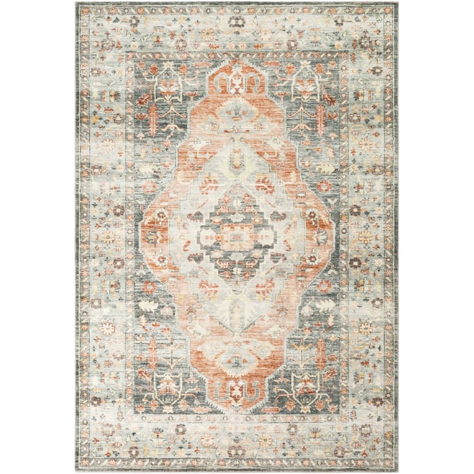 Livabliss Erin Cream Gray Wheat Sage Burnt Orange Machine Woven Rug - 35X24 ERN2306-23