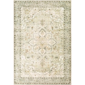 Livabliss Erin Cream Sage Gray Mustard Tan Machine Woven Rug - 35X24