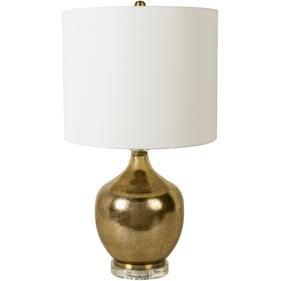 Livabliss Erving Gold Clear White Metallic Brass Accent Table Lamp