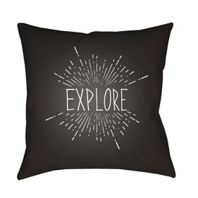 Livabliss Explore II Onyx Light Silver Jet Black Accent Pillow Cover - 20x2...