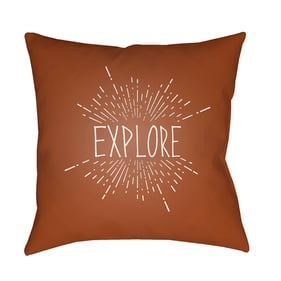 Livabliss Explore II Brick Dark Brown Off White Clay Accent Pillow Cover - ...