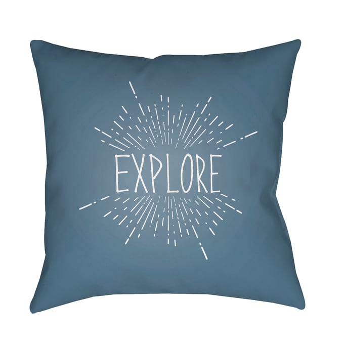 Livabliss Explore II Slate Blue Off White Charcoal Accent Pillow Cover - 20x20 EXP005-2020