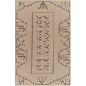 Livabliss Ez Jute Black Light Brown Beige Machine Woven Rug - 96x30