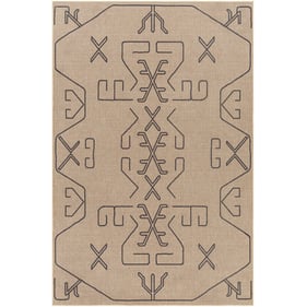 Livabliss Ez Jute Beige Light Brown Black Machine Woven Rug - 96x30