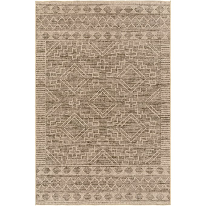 Livabliss Ez Jute Light Brown Beige Black Machine Woven Rug - 96x60 EZT2312-58