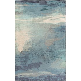 Livabliss Felicity Light Blue Denim Gray Beige Machine Woven Rug - 90x60