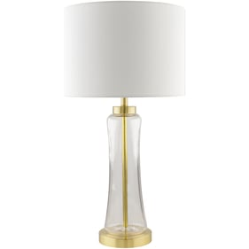 Livabliss Fidel Clear Metallic Brass White 27 Inch Accent Table Lamp