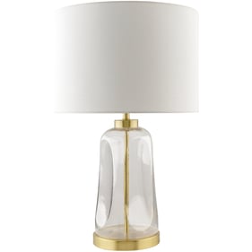 Livabliss Fidel Clear Metallic Brass White 24 Inch Accent Table Lamp