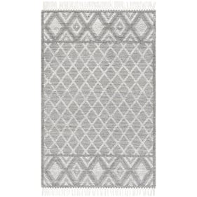 Livabliss Fleur Slate Charcoal Off White Handmade Rug - 45x27 FLE-2300