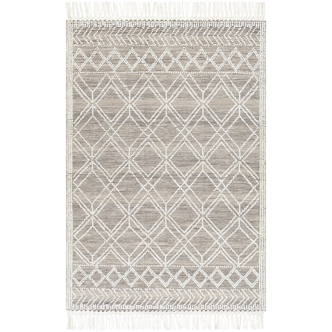 Livabliss Fleur White Brown Gray Handmade Rug - 144x108 FLE-2302 FLE2302-912