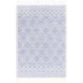 Livabliss Fleur White Blue Handmade Rug - 90x60 FLE-2303