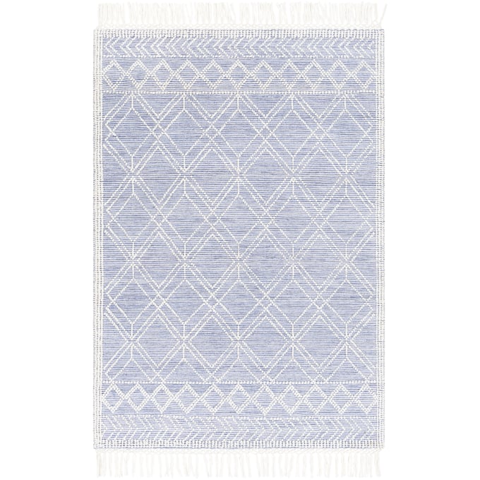 Livabliss Fleur White Blue Handmade Rug - 120x96 FLE-2303 FLE2303-810