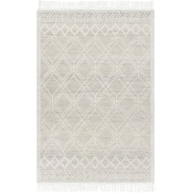 Livabliss Fleur White Gray Brown Handmade Rug - 144x108 FLE-2304