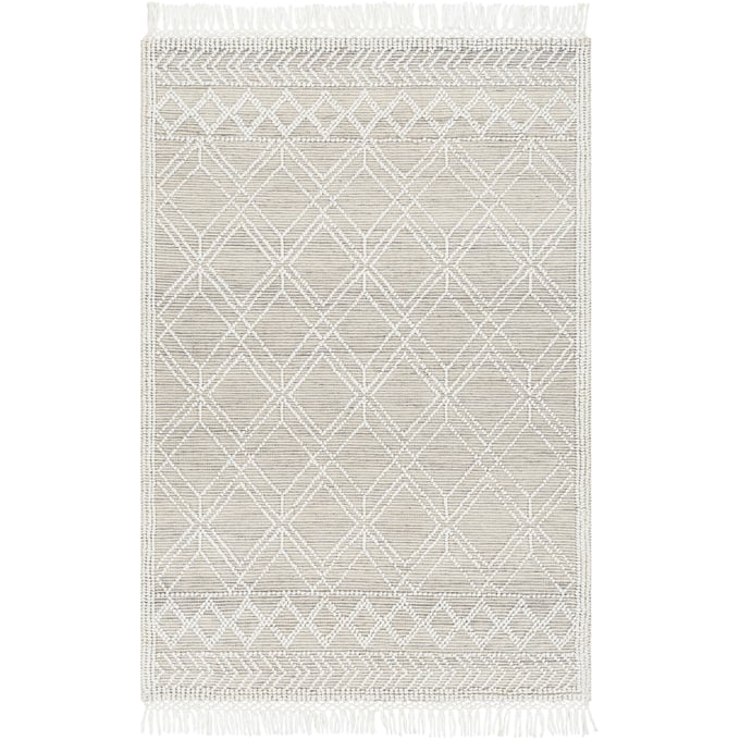 Livabliss Fleur White Gray Brown Handmade Rug - 144x108 FLE-2304 FLE2304-912