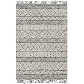 Livabliss Fleur Slate Charcoal Off White Handmade Rug - 108x72 FLE-2305