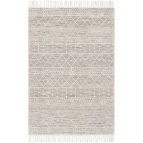 Livabliss Fleur White Brown Ivory Handmade Rug - 108x72 FLE-2306