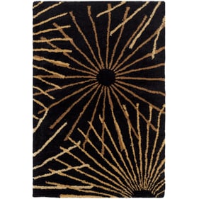 Livabliss Forum Black Dark Brown Tan Handmade Rug - 36x24