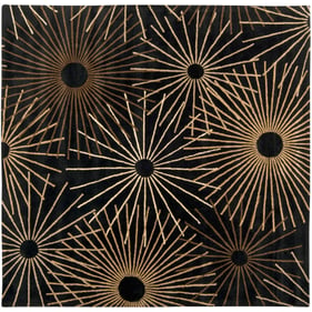 Livabliss Forum Black Dark Brown Tan Square Handmade Rug - 96x96