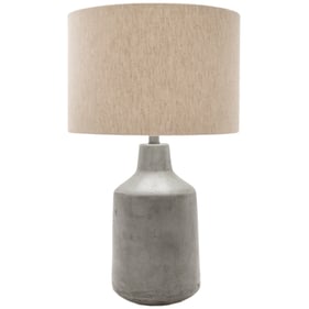 Livabliss Foreman White Taupe Medium Gray Accent Table Lamp