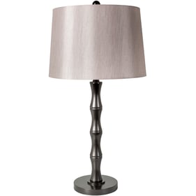 Livabliss Flynn Black Gray White Metallic Nickel Accent Table Lamp