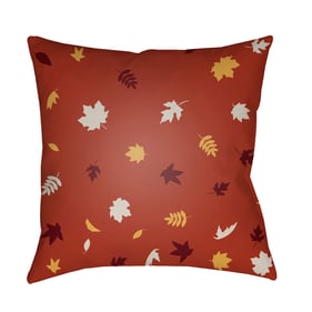 Livabliss Falling Leaves Mocha Brick Ash Garnet Accent Pillow Cover - 18x18