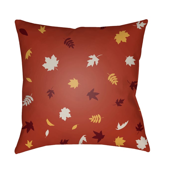 Livabliss Falling Leaves Mocha Brick Ash Garnet Accent Pillow Cover - 18x18 FROND002-1818