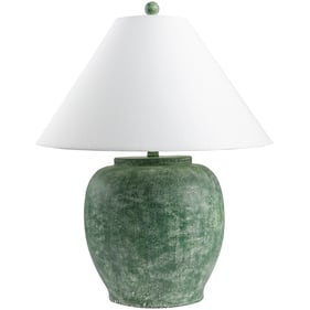 Livabliss Forest Green Dark Green Beige Accent Table Lamp