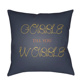 Livabliss Gobble Till You Wobble Steel Grey Charcoal Off White Accent Pillo...