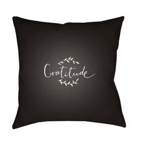 Livabliss Gratitude Black Light Silver Onyx Accent Pillow Cover - 18x18