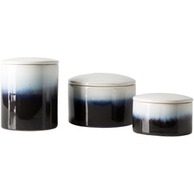 Livabliss Harris Navy White 3pc Jar Set