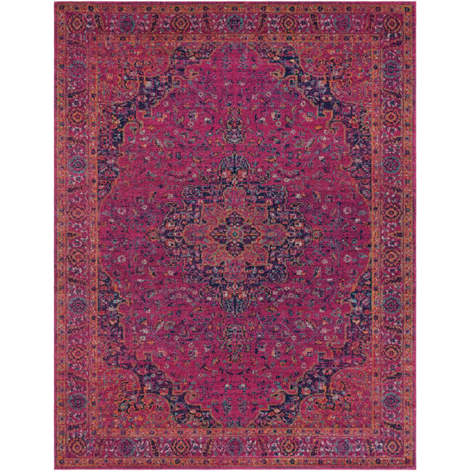 Livabliss Harput Burgundy Burnt Orange Teal Navy Medium Gray Machine Woven Rug - 122x94 HAP1008-710103