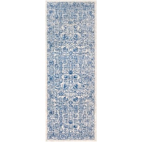 Livabliss Harput Navy Medium Gray Light Beige Woven Rug - 87x32